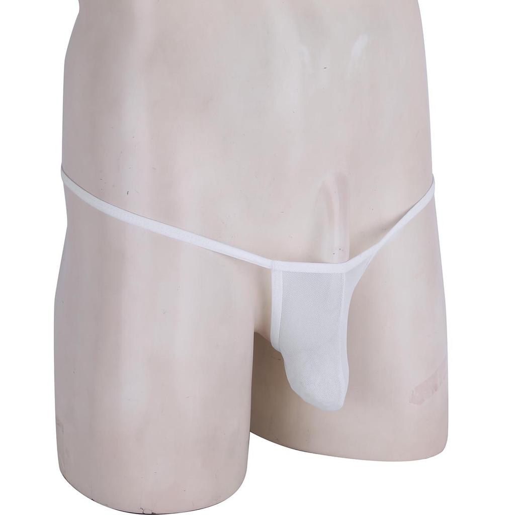 Men's See Through Thongs G-String Low Rise Underwear T-Back Bikini Briefs