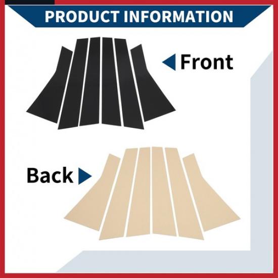 6 Pcs Door Pillar Window Trim for Jeep Cherokee 14- Black New