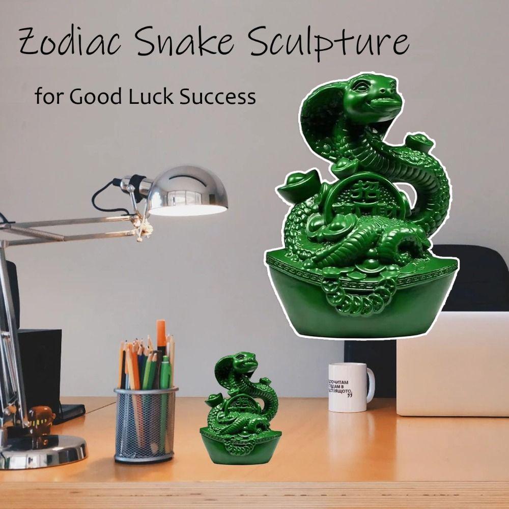 

8/12CM Small Snake Figurines Wooden Zodiac Snake Sculpture Hot Snake Statue for Good Luck Success 8cm коричневий