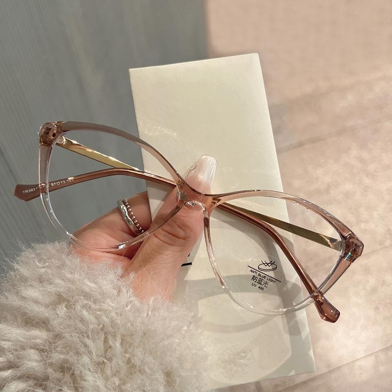 Timeless Style Men's Style Eyeglasses Frame Cat-eye Shape TR90 Material Superior Quality Women Glasses Blue Lightweight Filtering Women's Eyeglasses