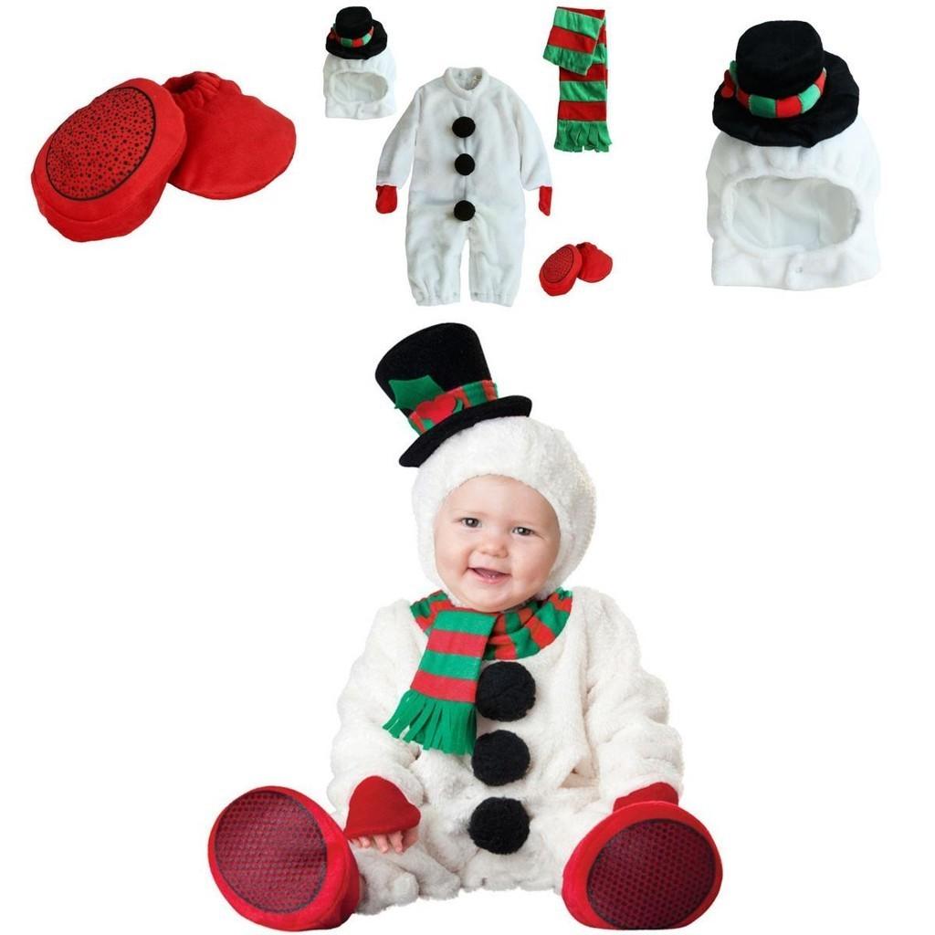 Christmas Kids Snowman Velvet Cosplay Costume Soft Comfortable Gift Idea