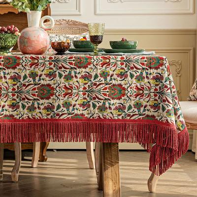Quasten Tischdecke für Esstisch, rechteckig, quadratisch, mit Aufdruck, Couchtisch, Party-Events, Dekor im amerikanischen Stil