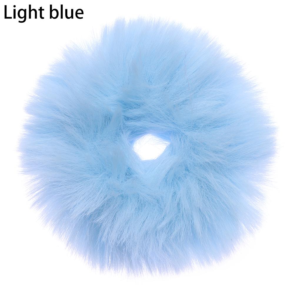 Fashion Women and Girls Hair Bobbles Faux Rabbit Fur Pom Pom Hair Tie Ponytail Holders Elastic  Hair Bands Fur Hair Scrunchies