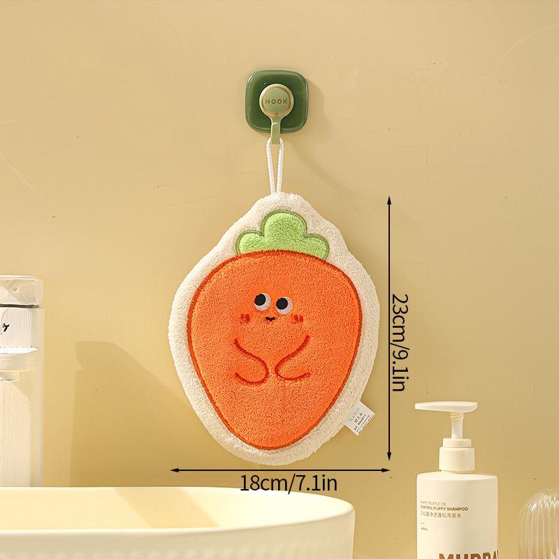 Cute Hand Towel Cartoon Wipe Handkerchief Rag  Vegetable Shape  Towels for Kitchen Bathroom KidsHanging Towel Soft Dish Cloth