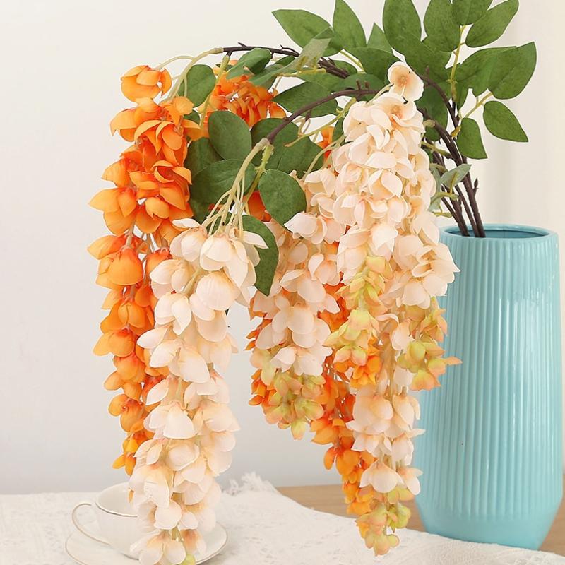 108CM Decorative Artificial Flowers Vine Fake Hanging Garland for Garden Venue Wedding Room Decor Lifelike