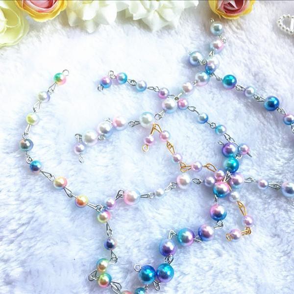 3-8mm Straight Hole Round ABS Imitation Pearl Multicolors Round Acrylic Beads Loose Beads for DIY Craft Scrapbook Decoration