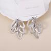 Retro Exaggerated Metal Hollowed-out Leaf Personalized Stud Earrings with a Niche Design Sense for Women
