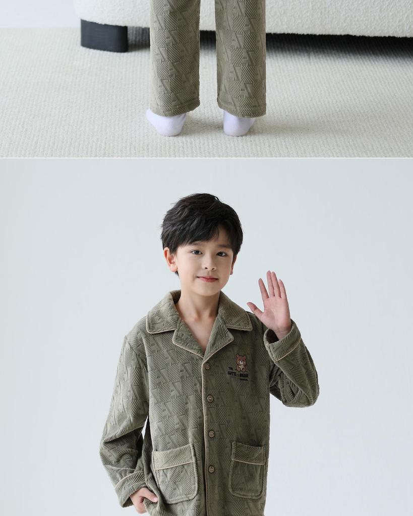 Boys' Thick Fleece Pajamas - Autumn/Winter 2025 Collection