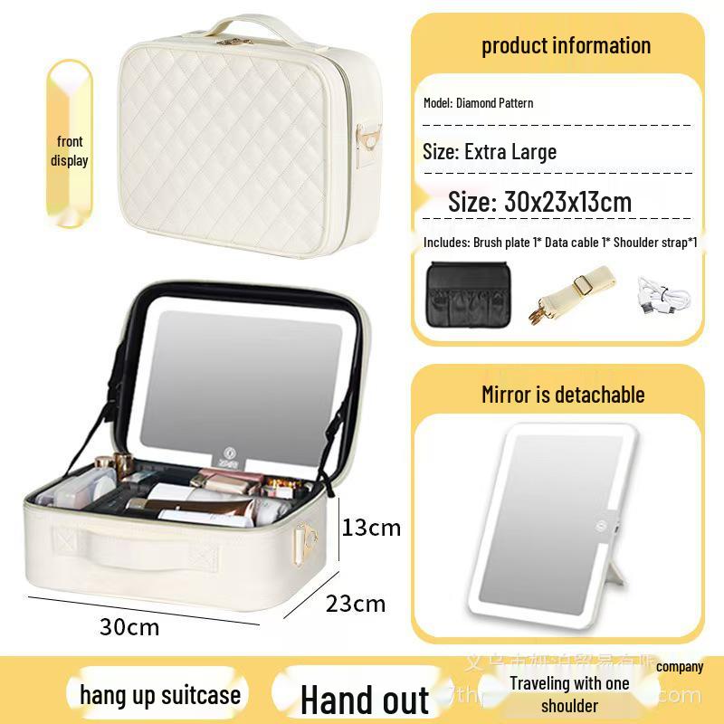 High-Quality LED Light Makeup Bag with Detachable Large-Capacity Cosmetic Storage