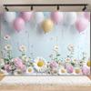 Spring Daisy Flower Backdrop Baby Shower Boho ArchBalloons Backdrop Girl Birthday Cake Smash Easter Kids Portrait Photo Props