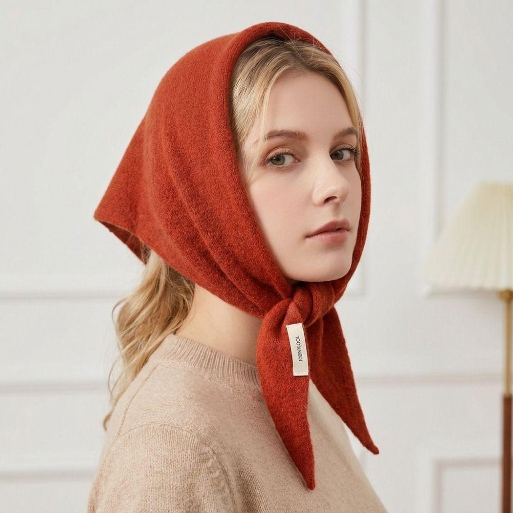 Triangular Wool Headscarf Bohemian Turban Elegant Wraps Scarf Accessories