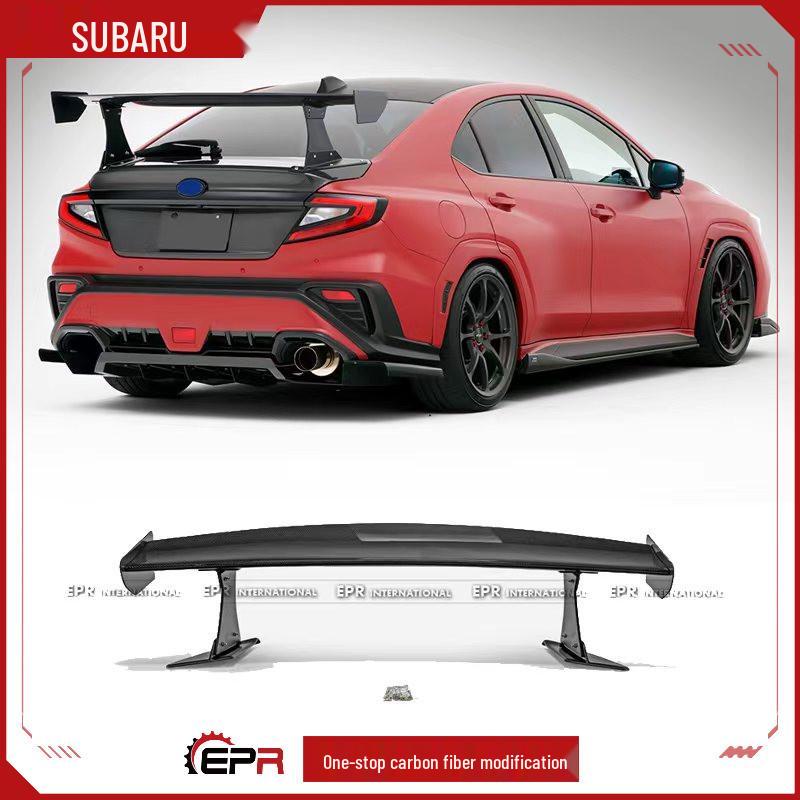 Fits Subaru VBH WRX: VAIRS Style Carbon Fiber GT Rear Spoiler Add-on.