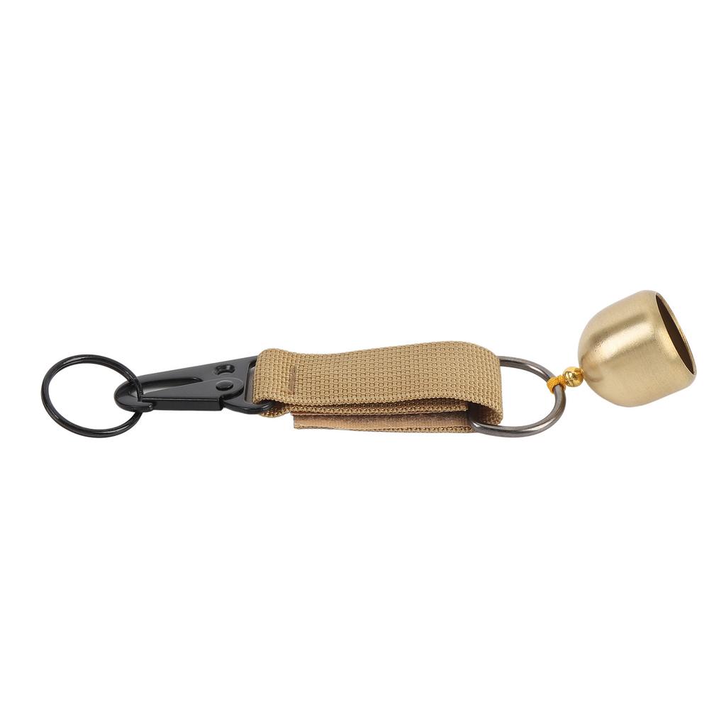 Bear Bell Thickened Webbing Brass with Snap Hook Clear Sound Keychain Bell for Outdoor Climbing