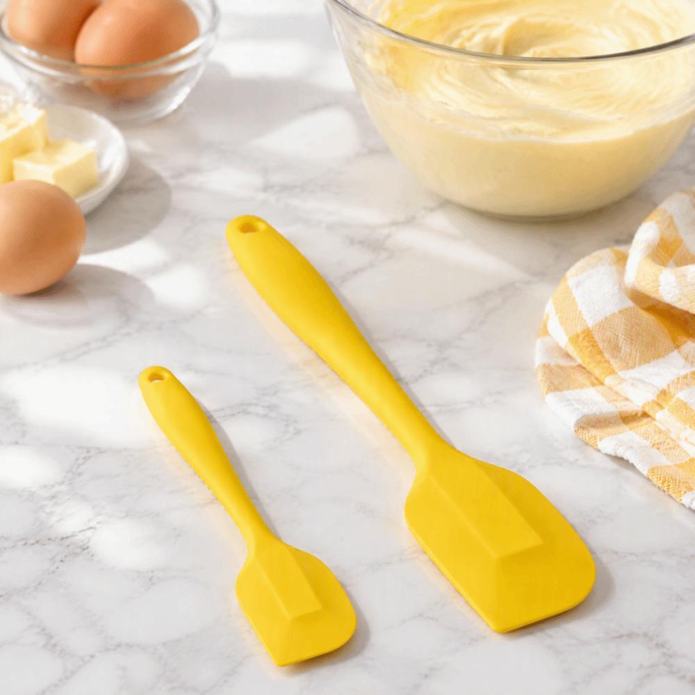 2pcs High Heat-Resistant Silicone Spatula Set Long Handle Silicone Butter Spatula Cooking Class