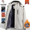 Woodpecker Men's Windproof Warm Winter Cotton Jacket - Velvet Lined, Waterproof, Thickened, Large Size Outerwear.