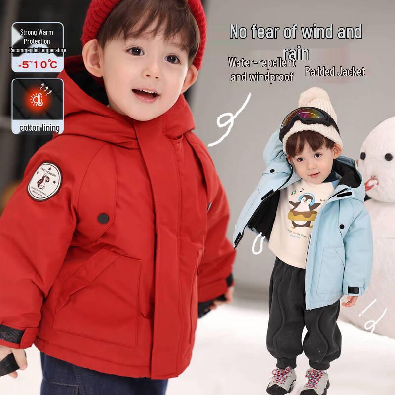 LUSON Baby Boys Hooded Padded Winter Jacket 100