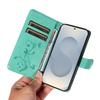 For Samsung Galaxy S25 Edge PU Leather Cases Flower Pattern Wallet Stand Phone Cover with Strap