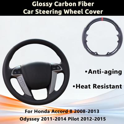Car Steering Cover For Honda Accord 8 2008-2013 Odyssey 2011-2014 Pilot 2012-2015 UV Protection Anti-Aging Carbon Fiber Leather