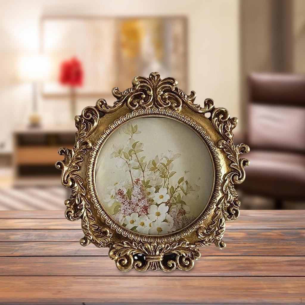 Retro Style Picture Display Frame Bracket Photo Holder Ornament Free Standing Craft Embossed Art for