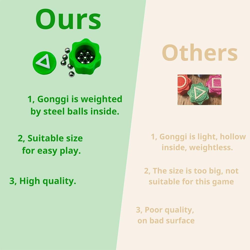 Korean Traditional Play Board Game Gonggi Korean Stones Set Stone Catching Toy with Steel Beads Hand Eye Coordination Training