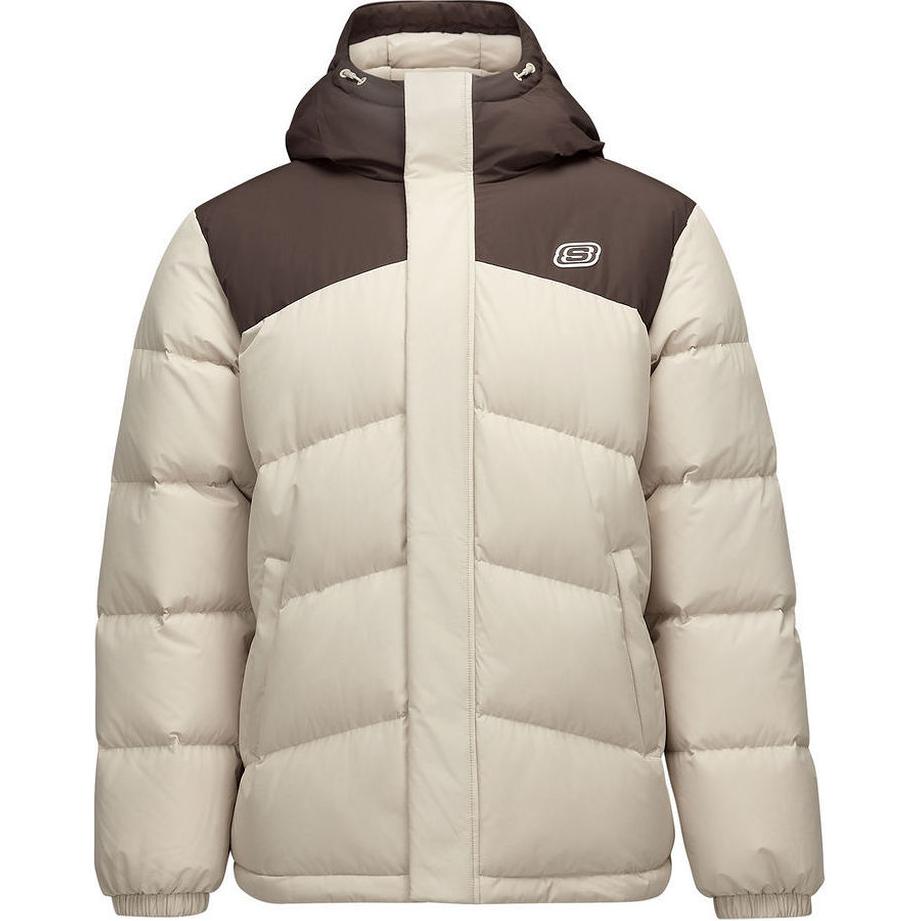 Skechers Outdoor Series Warm Comfortable Hooded Long Sleeve Down Jacket Men Outerwear Light-Brown L424M183-0046 L