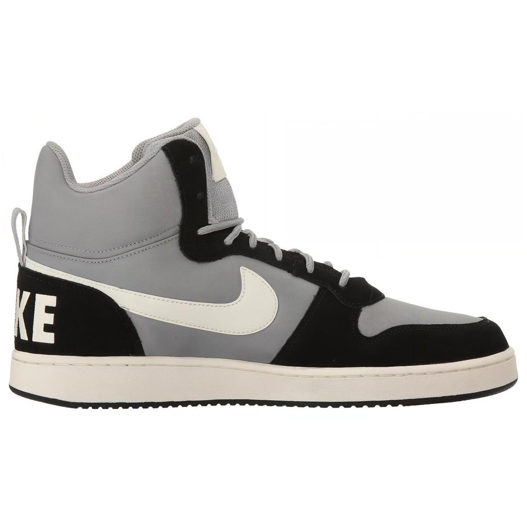 Nike Court Borough Mid Premium Argento Opaco Nero Scarpe da Ginnastica da Uomo Vela 844884-005