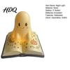 Decorative Desk Light Halloween Ghost Table Lamp Resin Spooky Night for Vintage Ornament Bedroom Bookshelf Warm Amber Purple Glow Gothic Decor