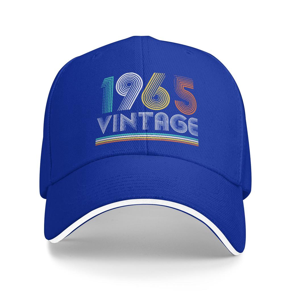 Vintage 1965 Birthday Retro 60th Sun Baseball Cap Summer Male Print Trucker Hat Sunscreen Retro Running Hippie Baseball Caps