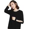 Women's Color-block Cashmere Knit Sweater - Half-High Neck, Long Sleeve, Ribbed, Slimming, Versatile