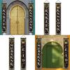 Eid Set Eid Mubarak Porch Sign Ramadan Banner Hanging Decor for