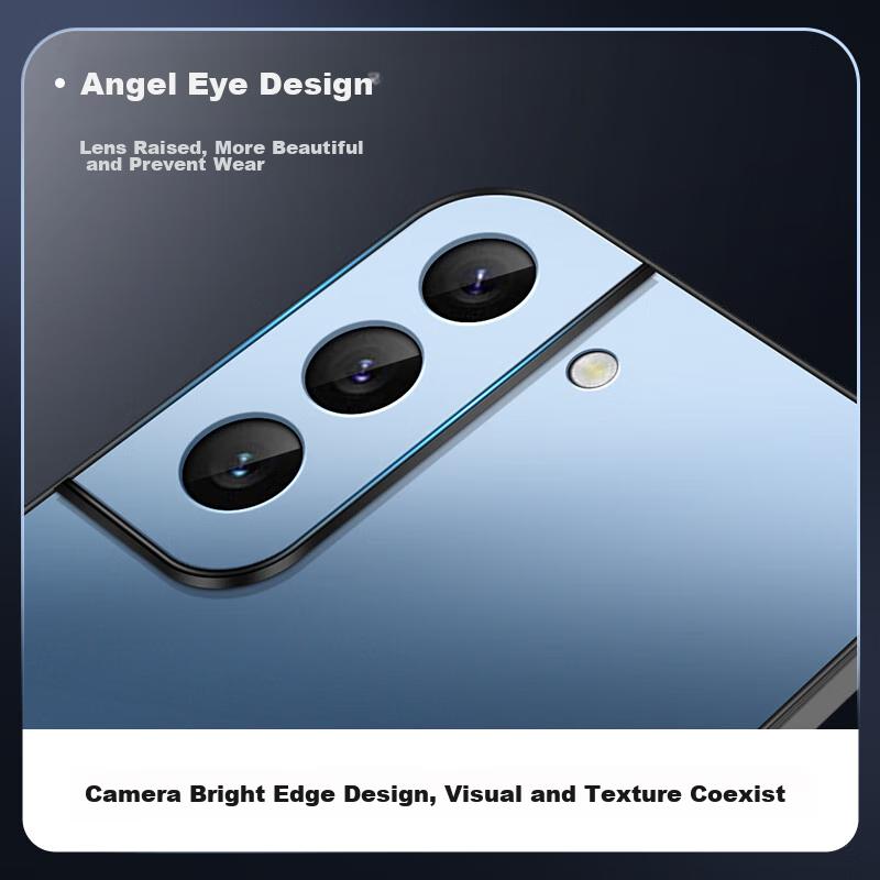Samsung S22+ Phone Case, Galaxy S22+ Protective Cover, AG Frosted Lens Full Protection, Real Machine Simple Anti-Fingerprint Casen, Graphite Black