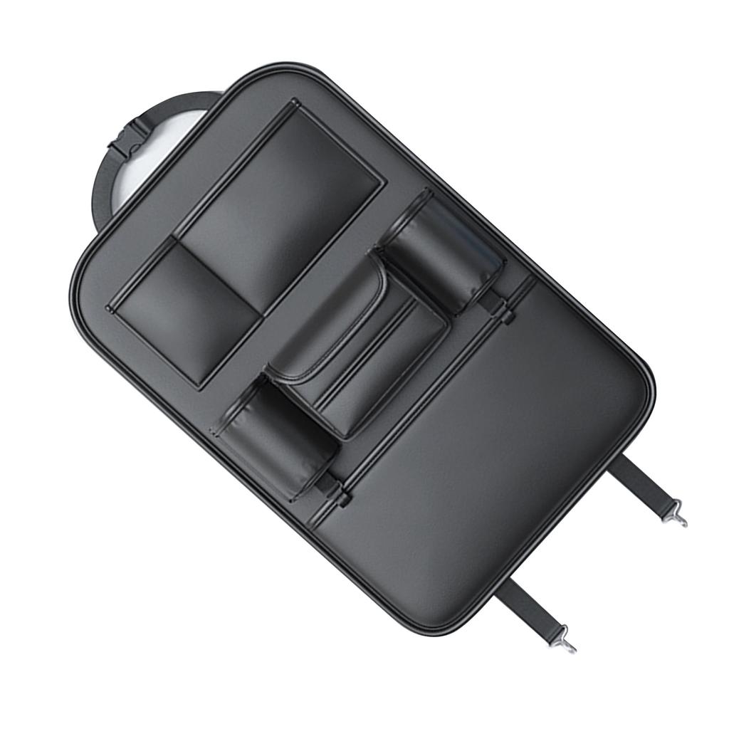 Car Back Seat Organizer Multifunctional PU Leather Space Saving Auto Back Seat Storage Bag Protector Kick Mat