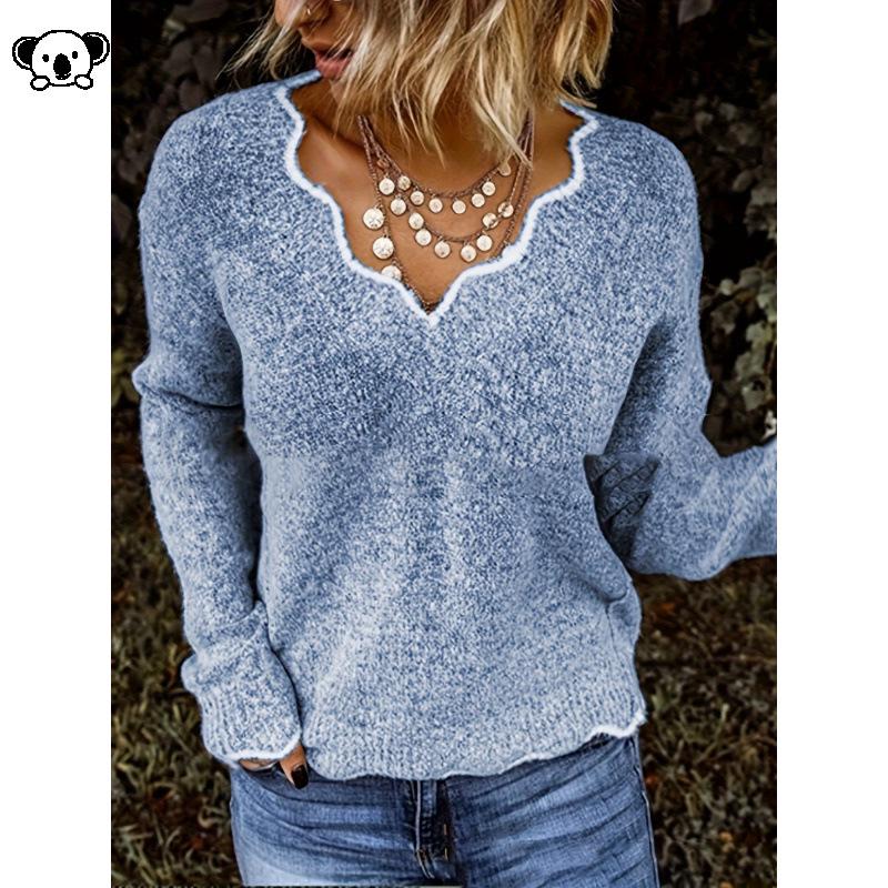Solid Color Pullover Sweater K 80863