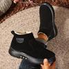 Men's Winter Ankle Boots Slip-On Snow Boots with Fleece Lining & Thick PU Sole Winter  Comfortable Shoes