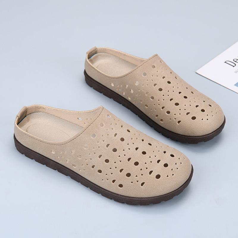 Summer new women's shoes bag head Boken cool slippers comfortable hollow soft sole one pedal slippers women wear
