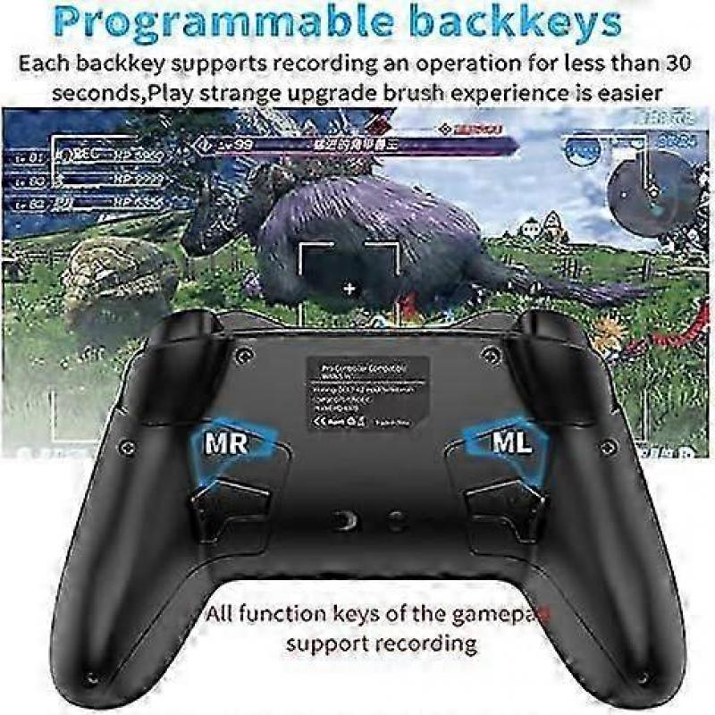 Bluetooth Controller For Switch/mac/pc/steam/mobile Phone/ios/android//tv/ipad/table/apple Arcade Mfi Games, Switch Pro Controller Wireless With Adjus