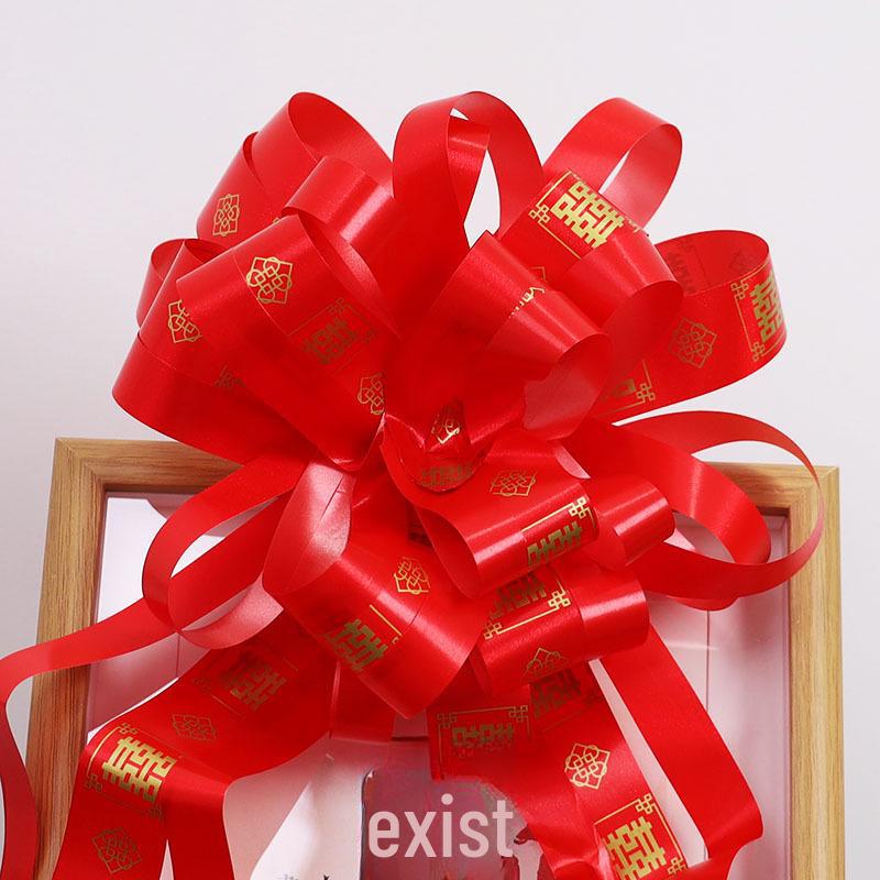 Wedding Car Mirror Pull-Flower Bow and Gift-Packaged Qixi Flower Bouquet