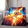 1Pc Charmander'S Fiery Leap Flannel Blanket, Soft And Comfortable, Casual Warm, Camping Travel, Christmas, Halloween Xmas Gift S1654