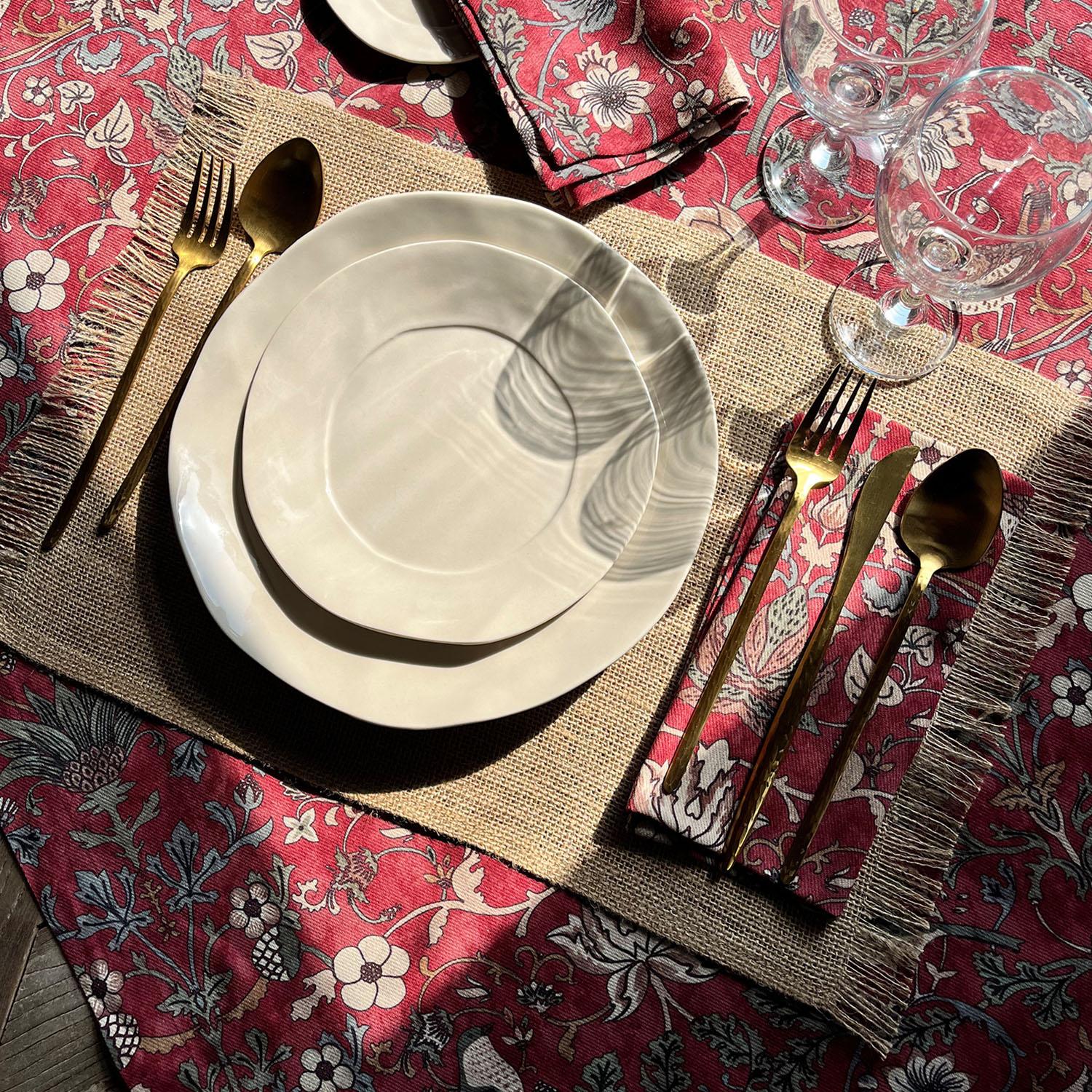 

Джутовая подставка для столовых приборов Sertex Home, 4 предмета, с бахромой