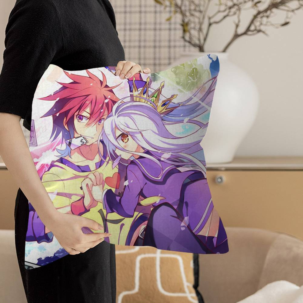 Game No Game No Life Cushion Cover Pillowcase Upholstery Sofa Throw Pillow Home Decor Pillowcas