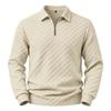 Men S Long Sleeve Polo Sweatshirt Checkered Jacquard Casual Business