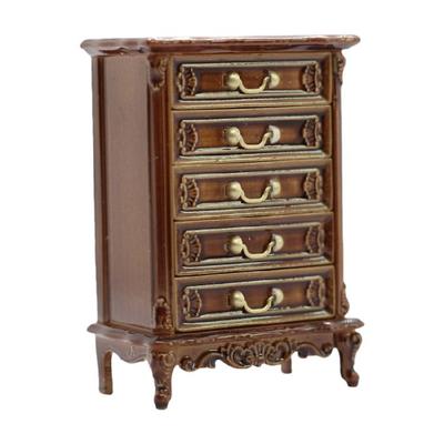 Handcraft Miniature Dollhouses Model Cabinet Chest of Drawers Furniture Figurine for Role Playing Scene Furnishing