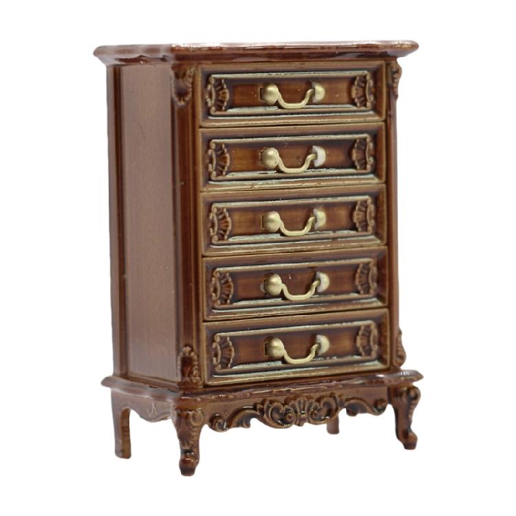 

Мініатюрні лялькові будиночки ручної роботи Модельний кабінет Комод Меблі Фігурка для рольової сцени Облаштування 1