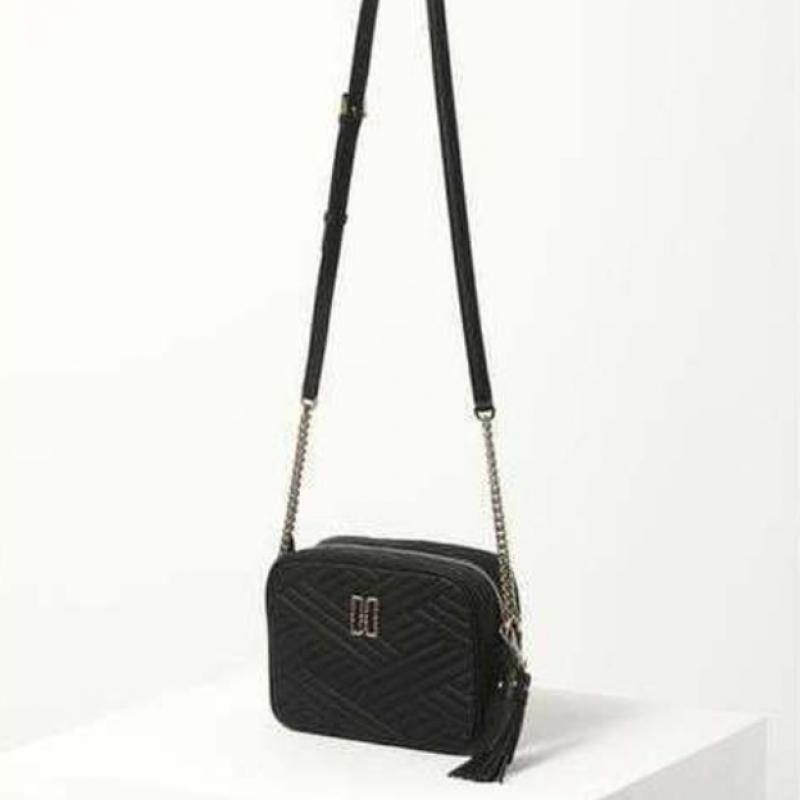 Daks Black Leather Chain Crossbody Bag Dcba6e361bk