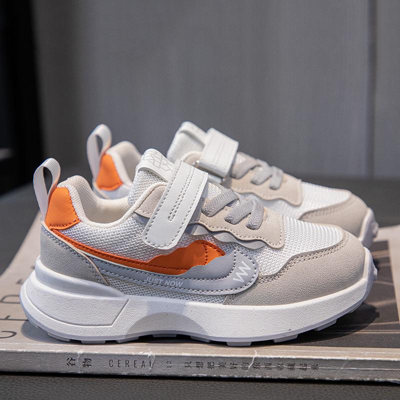 Boys and girls casual versatile dad shoes Velcro mesh breathable medium and older children's sports shoes thick sole non-slip and wear-resistant