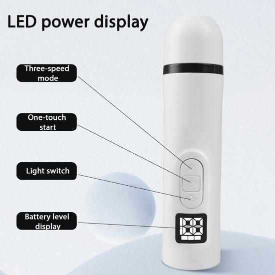 Tichý pilník na drápky pro domácí mazlíčky 3 režimy broušení Elektrický zastřihovač drápků Bateriový pilník na drápky s LED světlem pro koťata až po velké psy