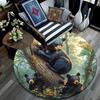 Black Bear Round Area Rug,Carpet Rug for Living Room Bedroom Sofa Playroom Decor,Non-slip Floor Mat