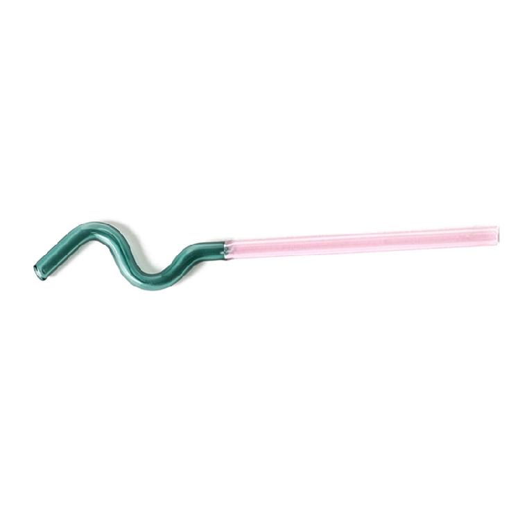 Colorful Glass Straws Reusable Drinking Straw Spiral Shape Easy to Use Clean