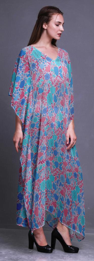 Bimba Tie-Dye Ladies Kaftan Holiday Loungewear Maxi Dress Beach