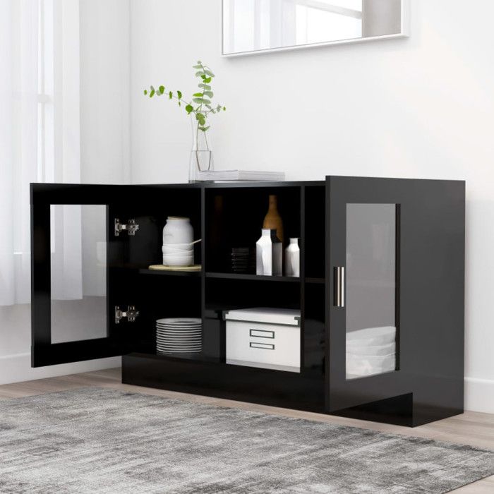 VidaXL Armoire à vitrine Noir 120x30,5x70 cm Bois d'ingénierie 802787
